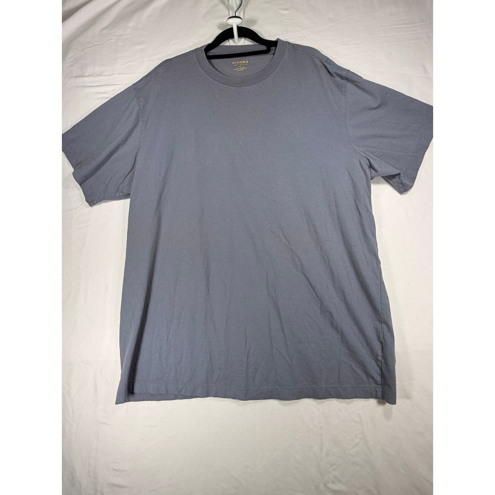 Sonoma‎ T-Shirt Women XL Blue Gray Excellent Cotton Short Sleeve Relaxed Tee